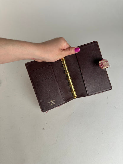 Vintage Louis Vuitton Denim Leather Card Holder / Oraganizer Purple Beige