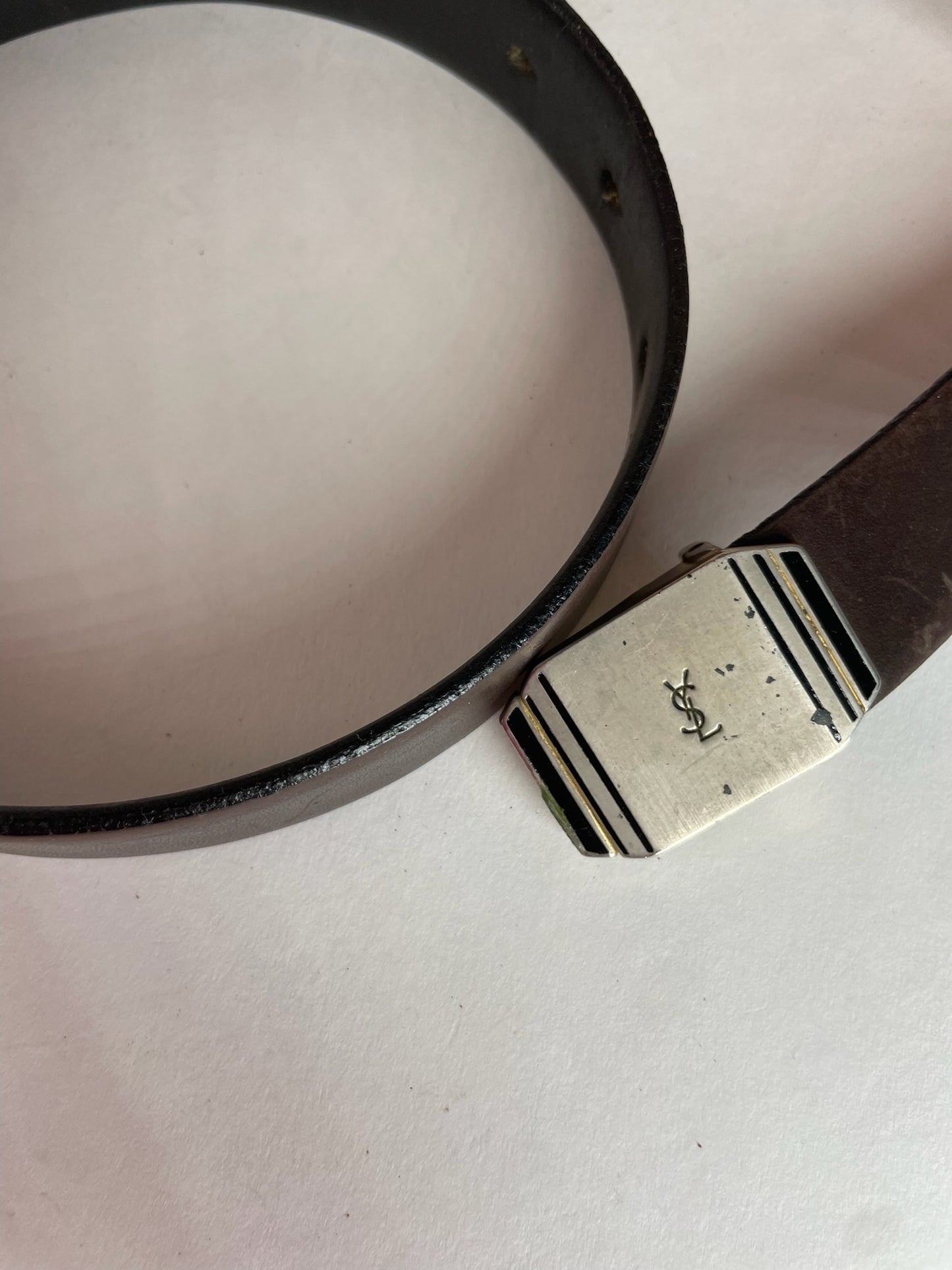 Vintage Yves Saint Laurent Leather Belt Brown