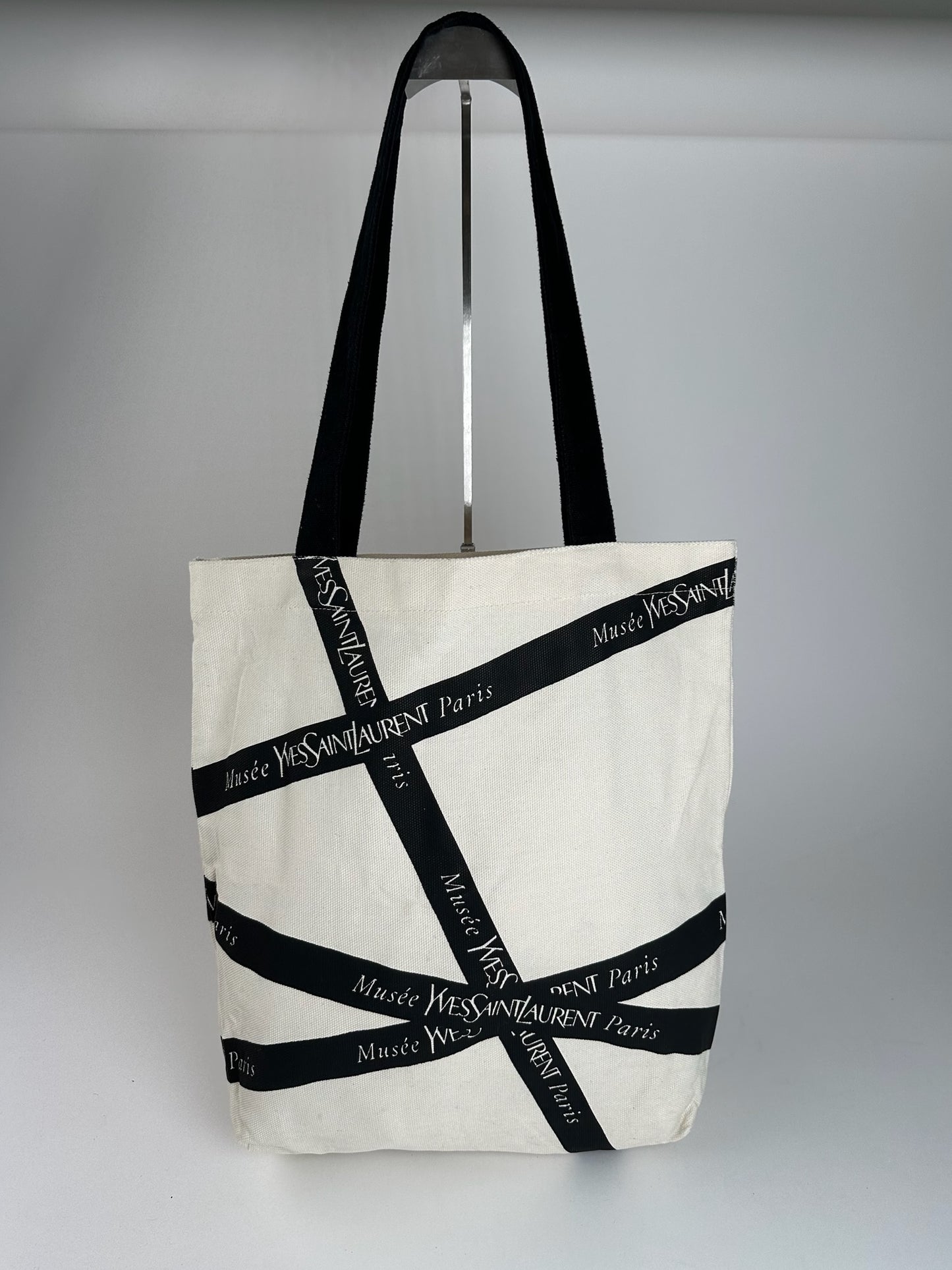 Vintage Yves Saint Laurent Shopper black white