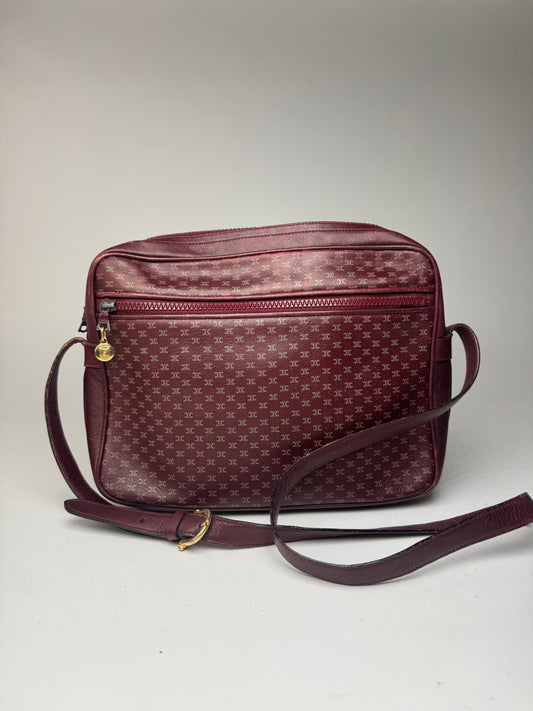 Sac vintage en cuir monogramme Céline Triomphe violet