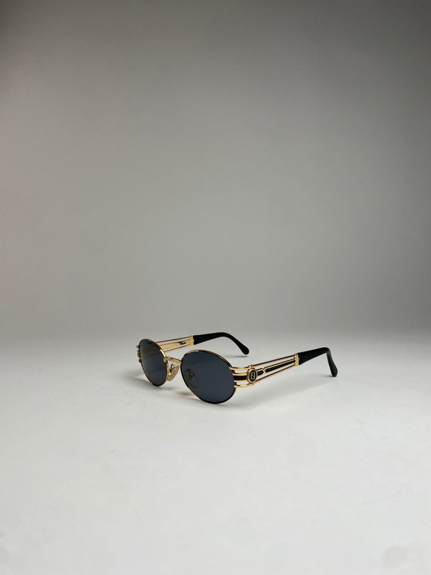 Vintage Fendi Roma Sunglasses Gold Black
