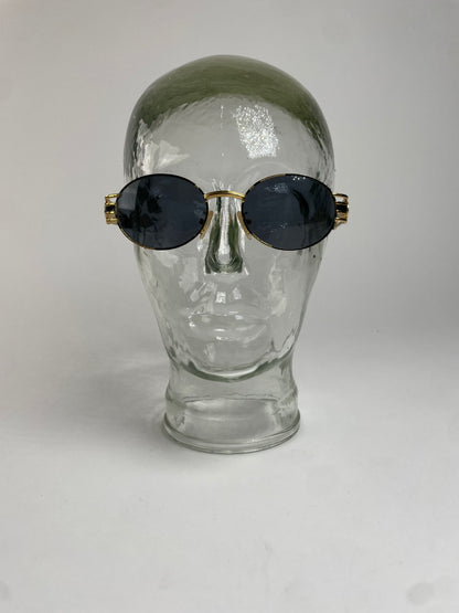 Vintage Fendi Roma Sunglasses Gold Black