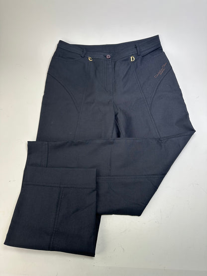 Vintage Dior Men's Logo Polyester Pants Navy Gold M