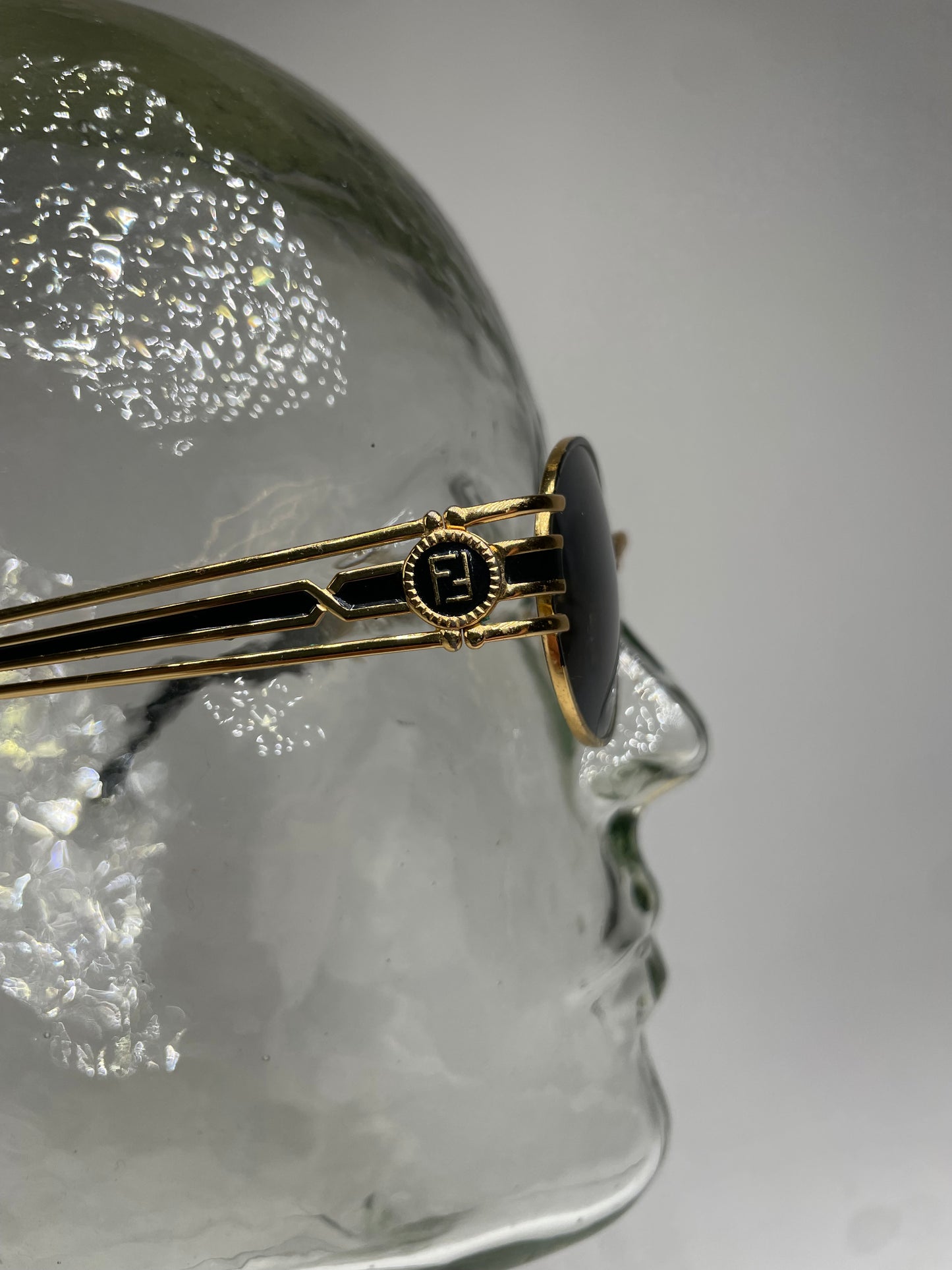 Vintage Fendi Roma Sunglasses Gold Black