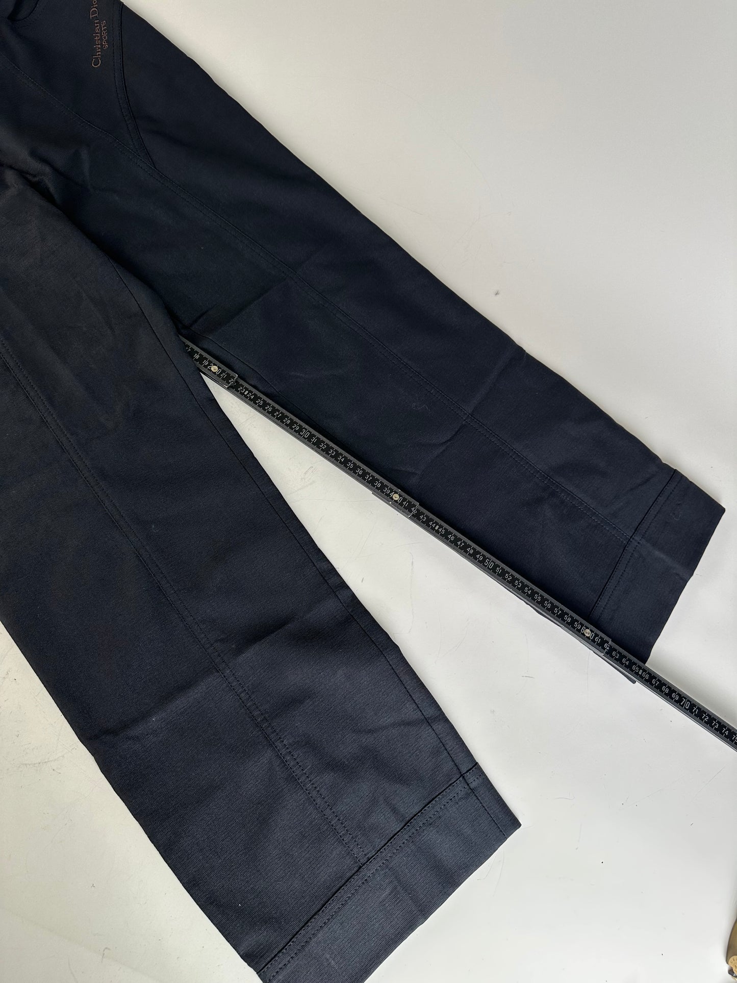 Vintage Dior Men's Logo Polyester Pants Navy Gold M