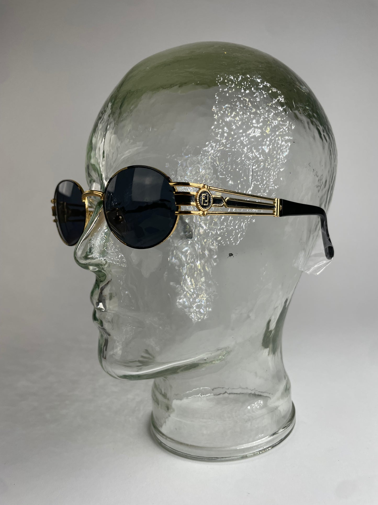 Vintage Fendi Roma Sunglasses Gold Black