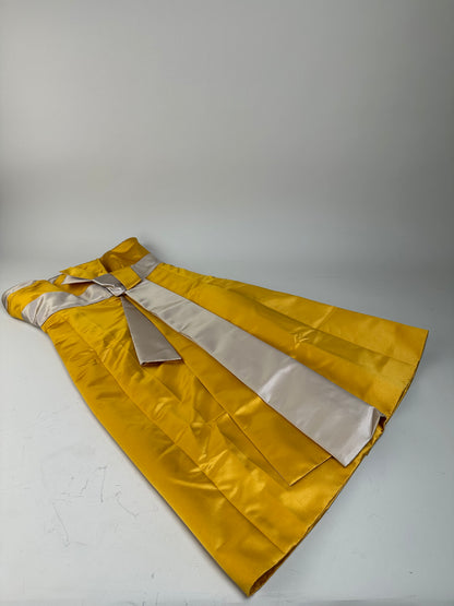 Vintage Celine Satin Silk Dress Yellow S