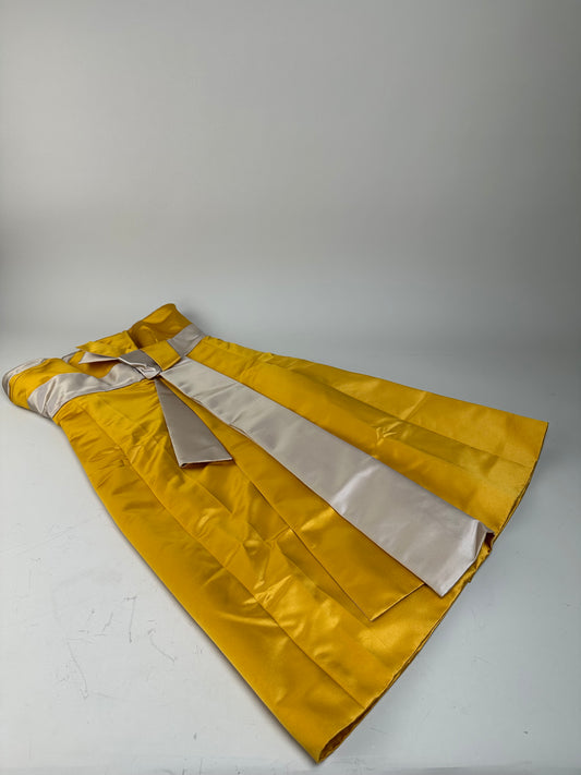 Vintage Celine Satin Silk Dress Yellow S
