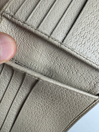 Vintage Gucci Leather Canvas Monogram Wallet Brown white