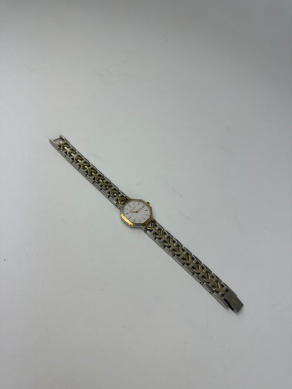 Vintage Yves Saint Laurent Two-Tone Ladies Watch White Dial