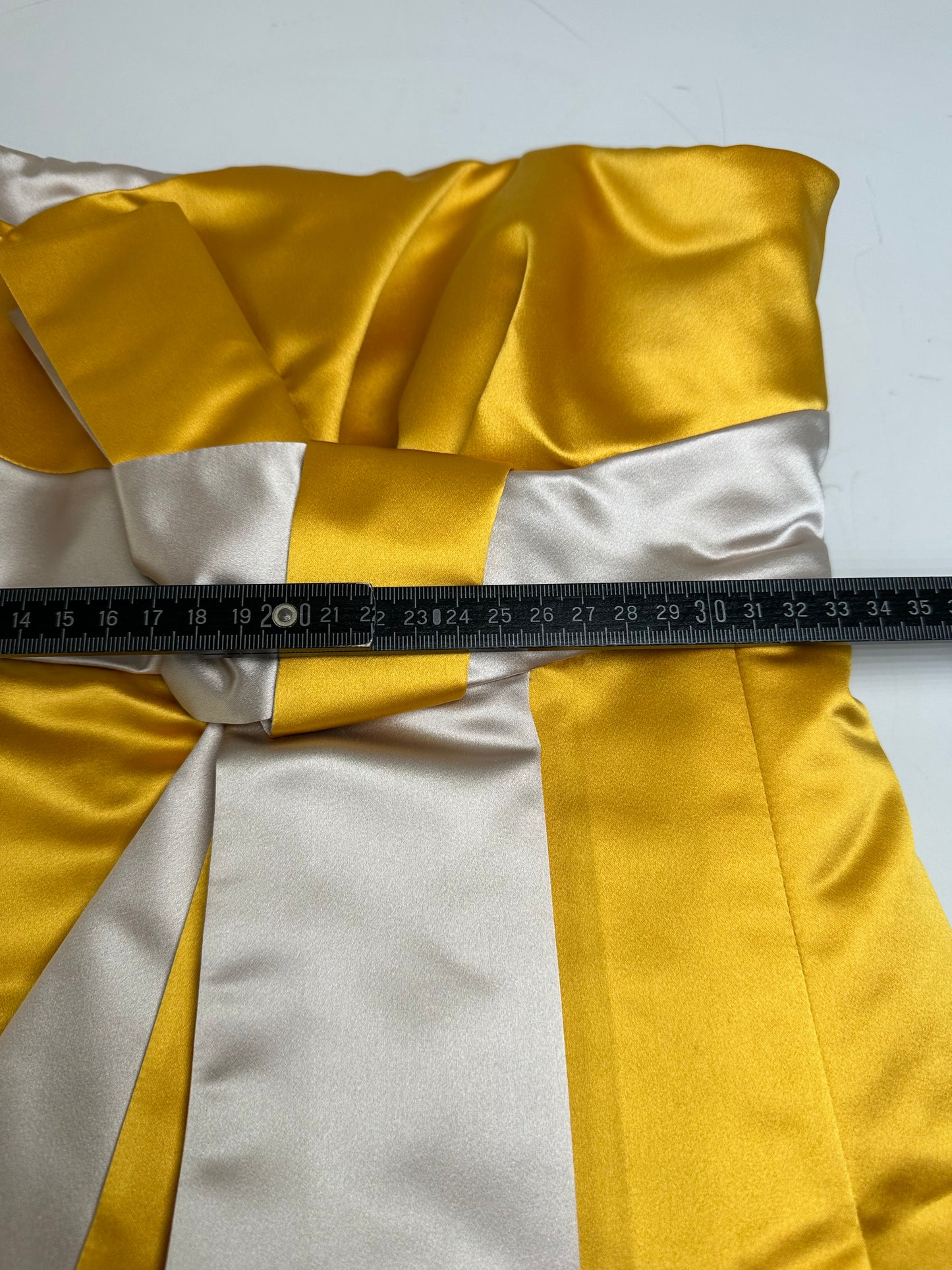 Vintage Celine Satin Silk Dress Yellow S