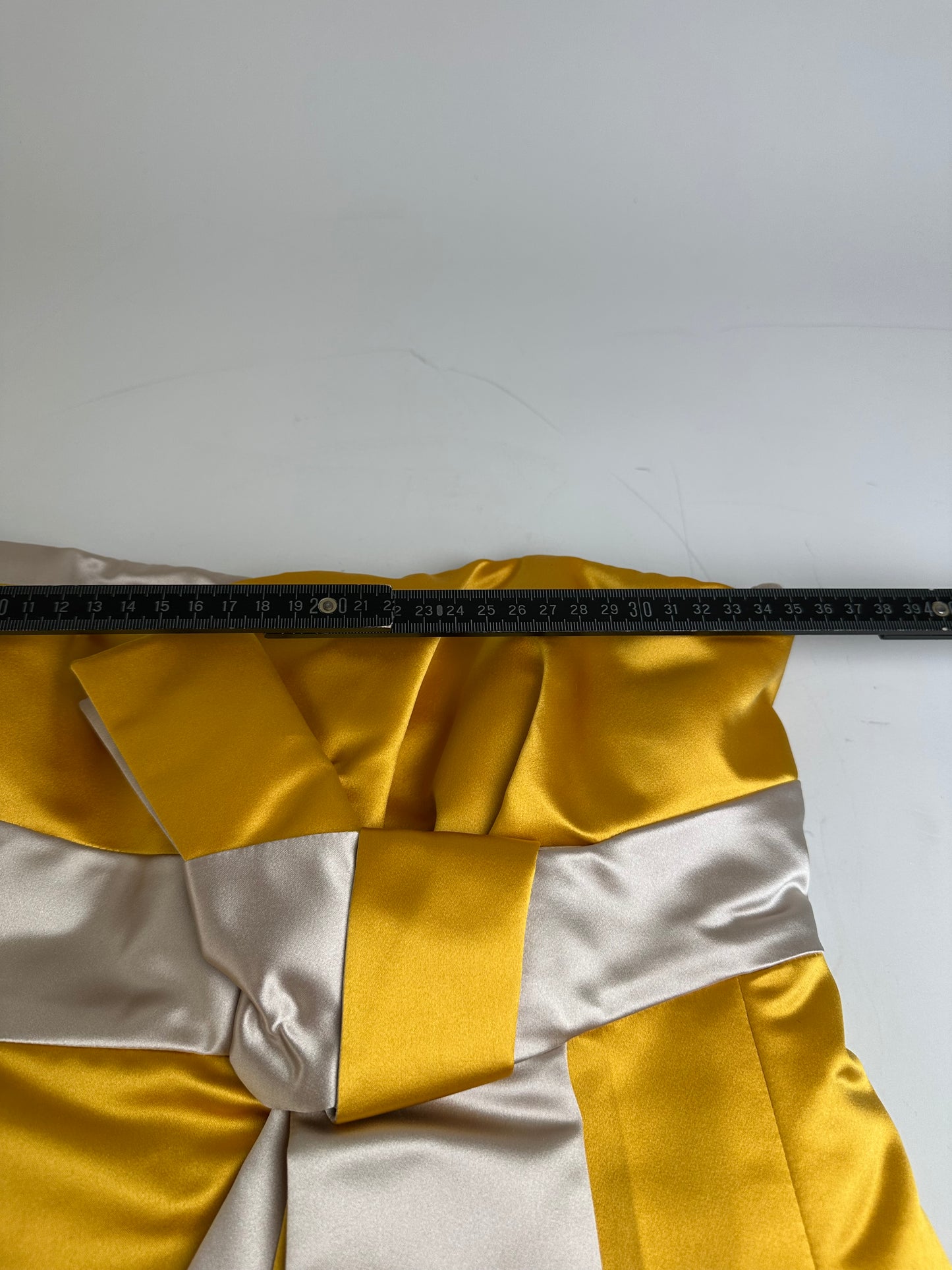 Vintage Celine Satin Silk Dress Yellow S