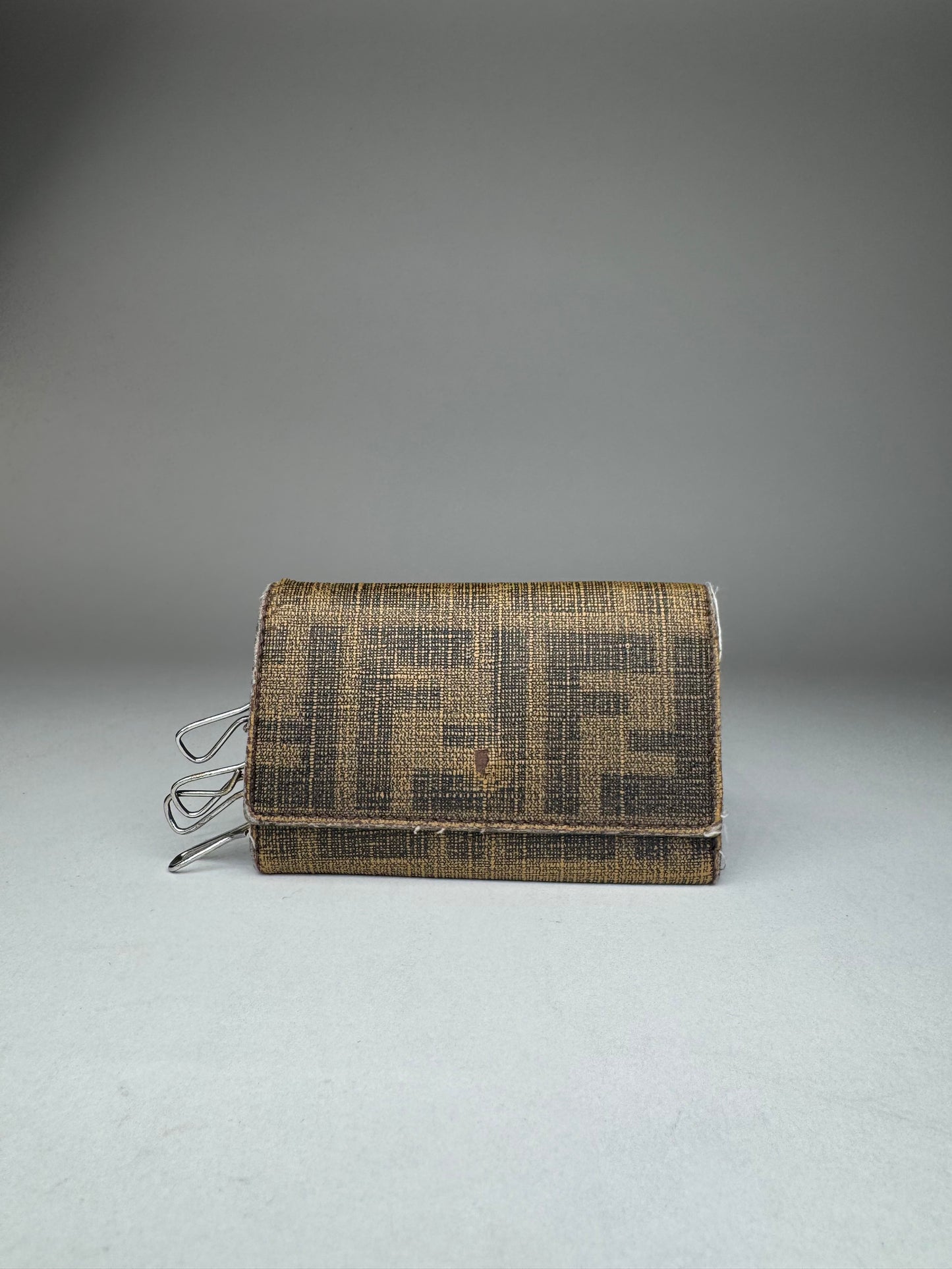 Vintage Fendi Monogram Key Holder Brown