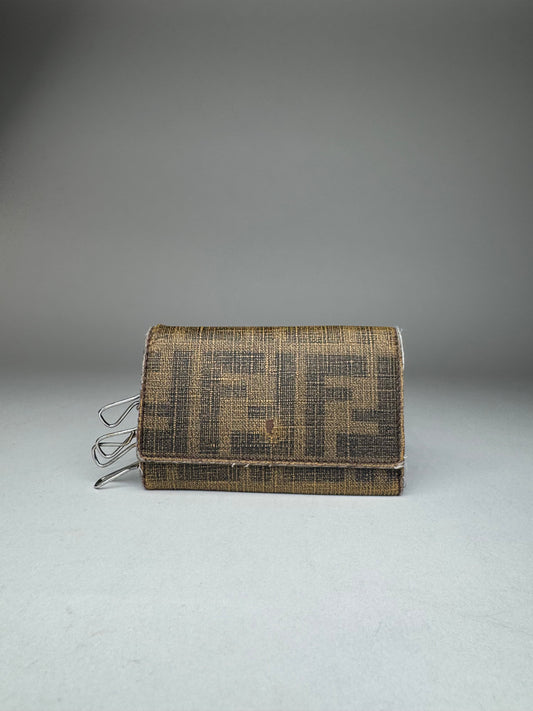 Vintage Fendi Monogram Key Holder Brown