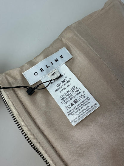 Vintage Celine Satin Silk Dress Yellow S