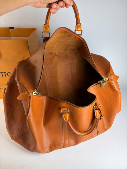 Vintage Louis Vuitton Epi Leather Travel Duffle Bag 1990 Burnt Orange