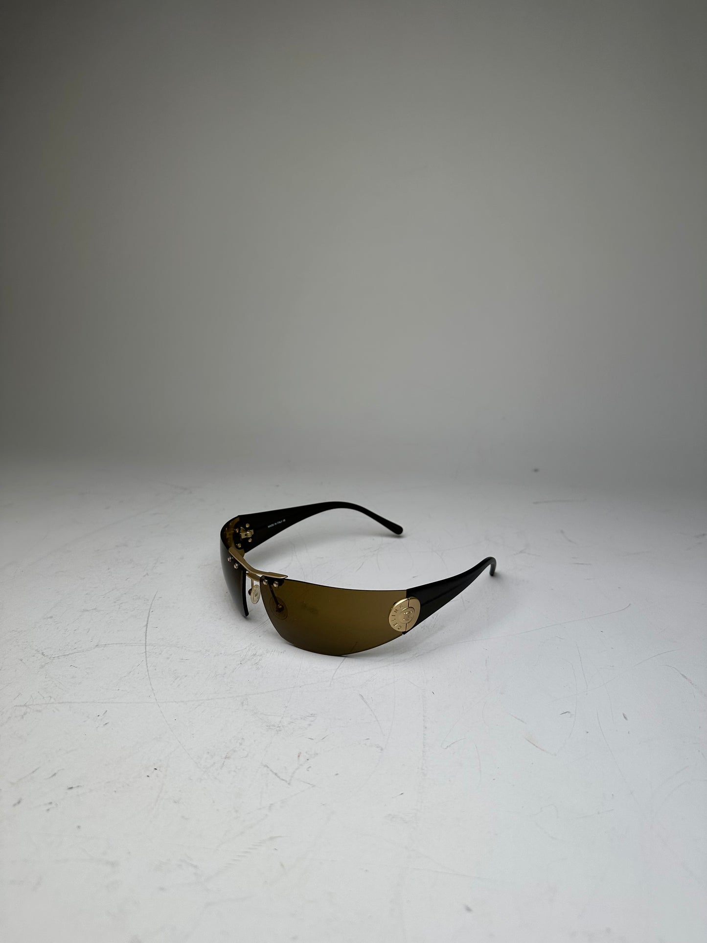 Vintage Celine Logo Sunglasses Brown Gold-Tone Accents