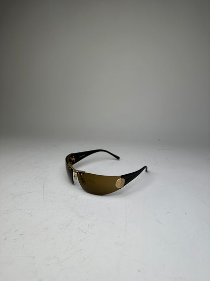 Vintage Celine Logo Sunglasses Brown Gold-Tone Accents