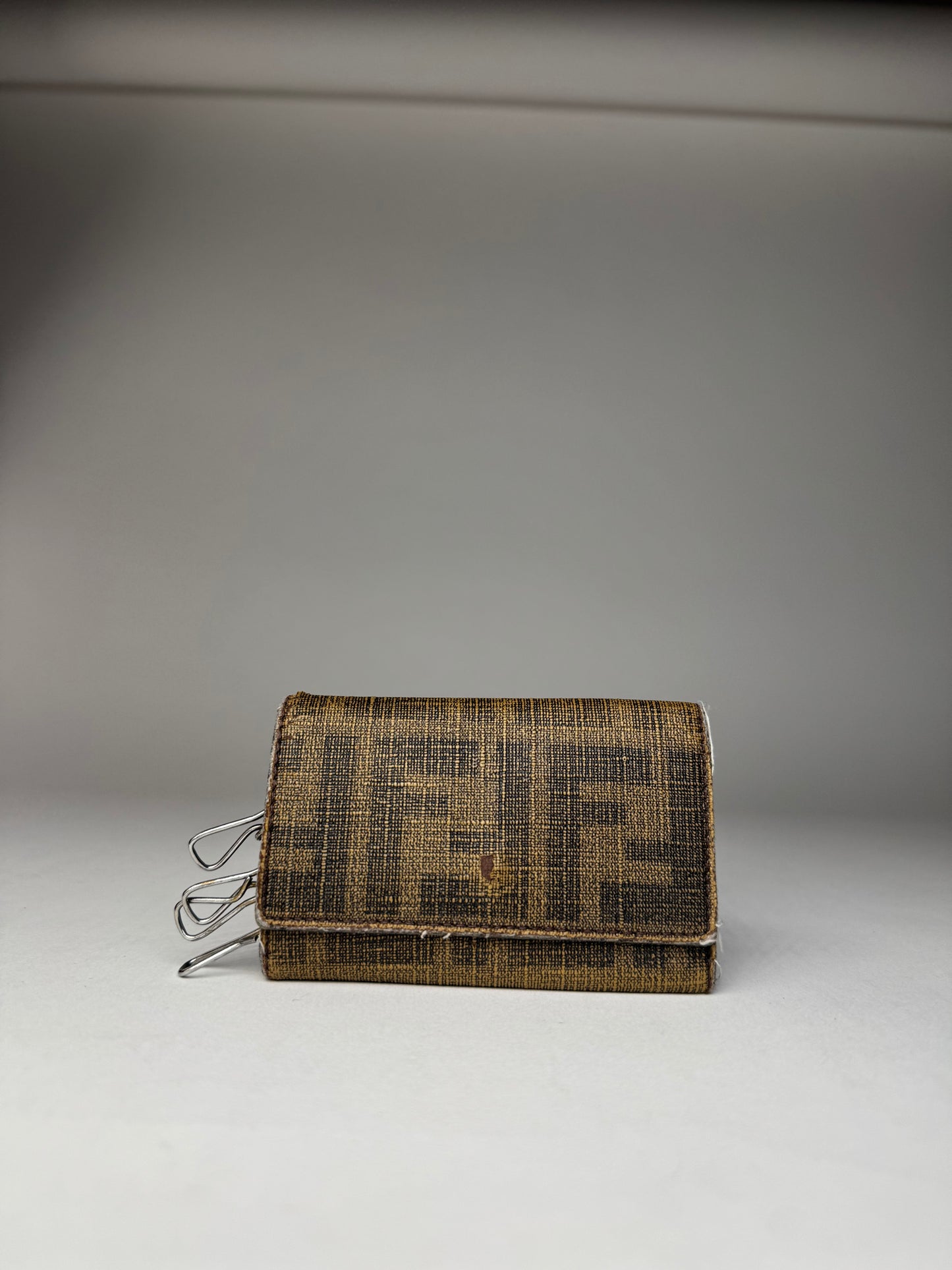 Vintage Fendi Monogram Key Holder Brown
