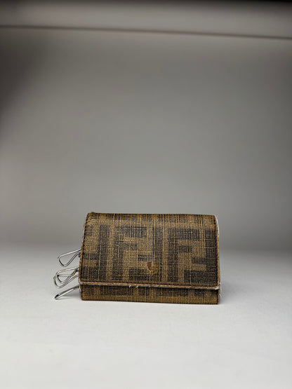Vintage Fendi Monogram Key Holder Brown