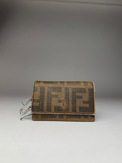 Vintage Fendi Monogram Key Holder Brown