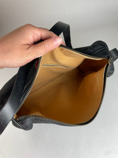 Vintage Celine Macadam Monogram Leather Bag Black