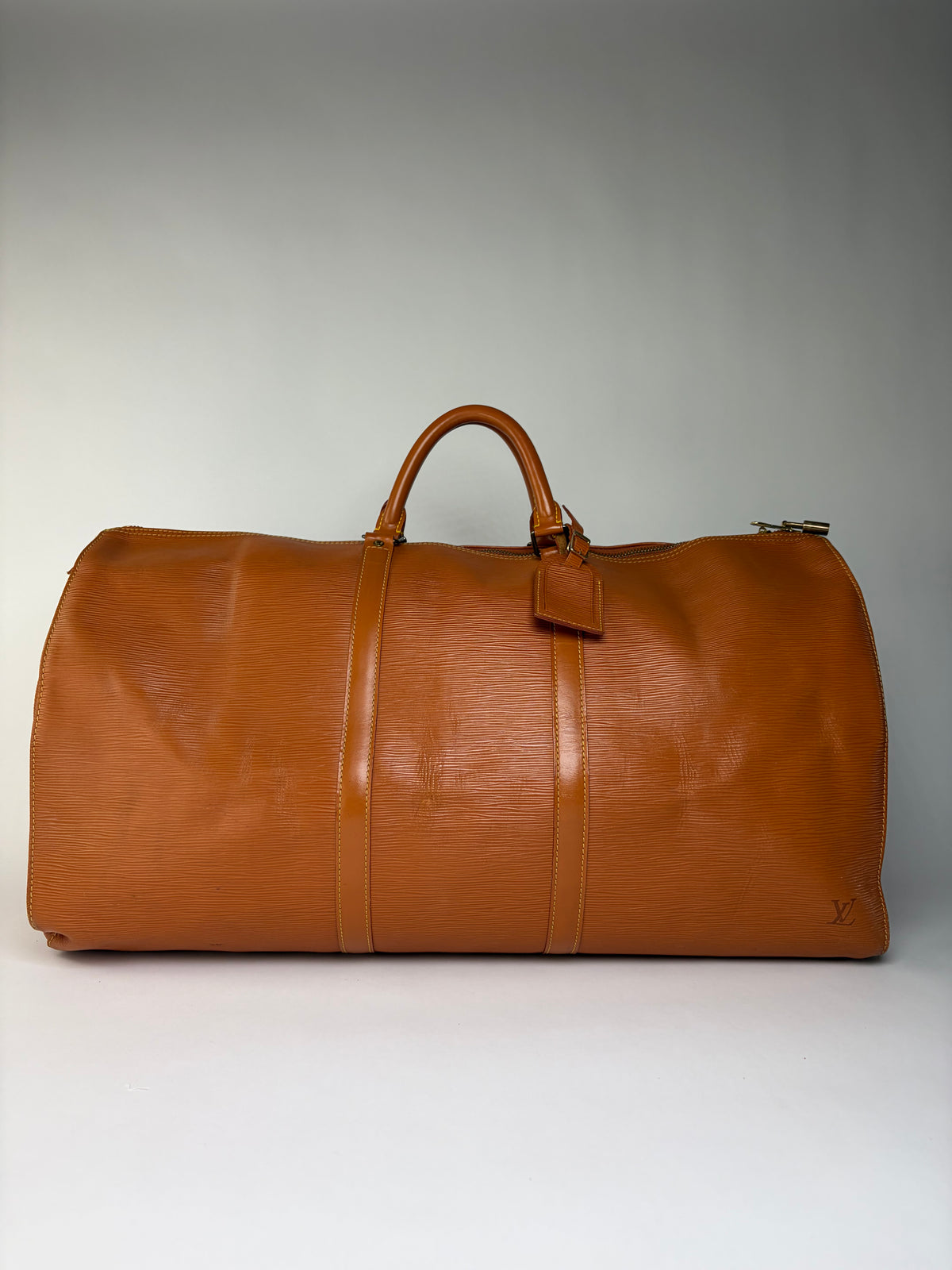 Vintage Louis Vuitton Epi Leather Travel Duffle Bag 1990 Burnt Orange