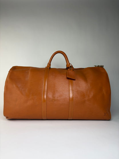 Vintage Louis Vuitton Epi Leather Travel Duffle Bag 1990 Burnt Orange