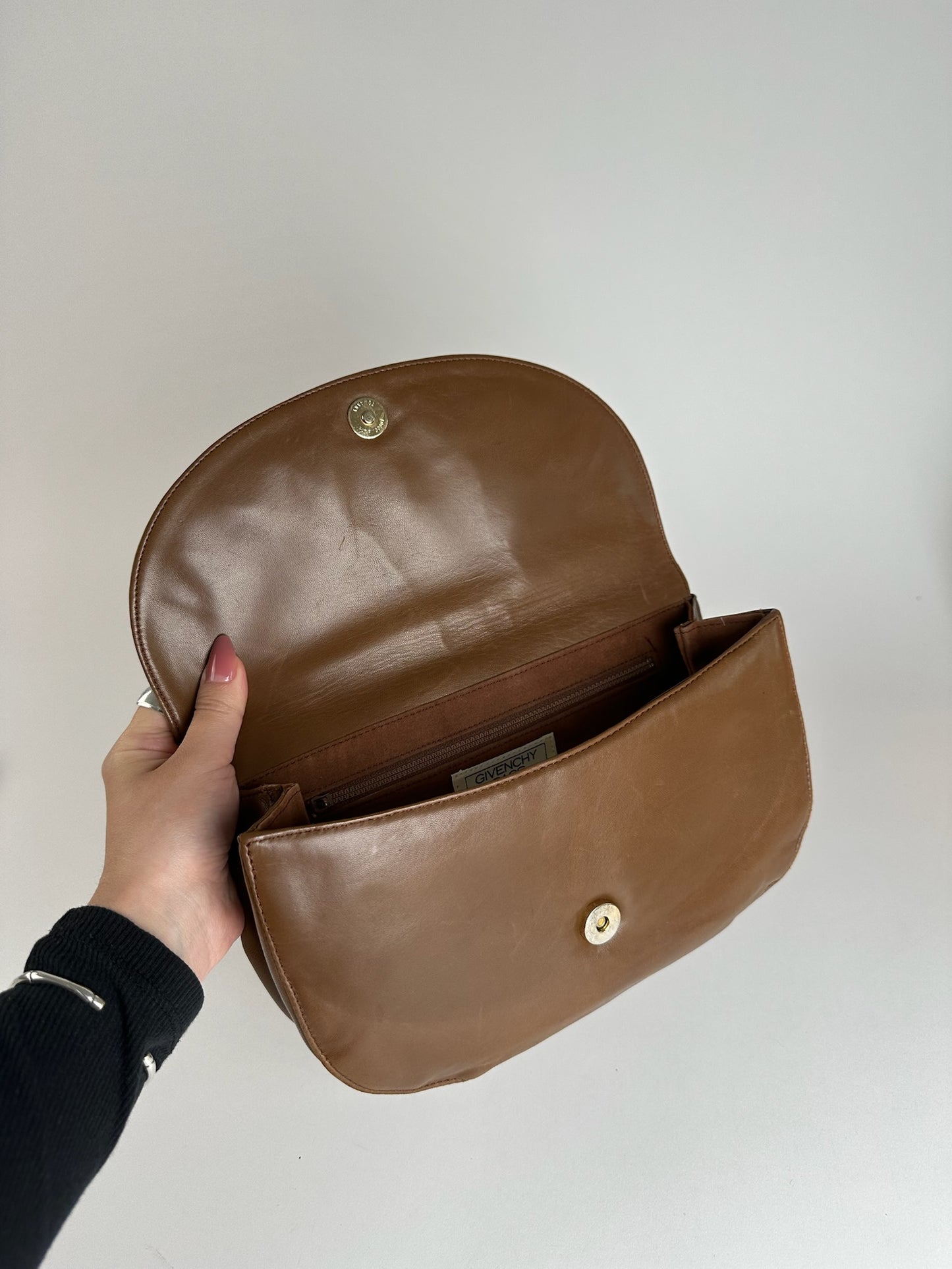 Vintage Givenchy Leather Clutch Brown