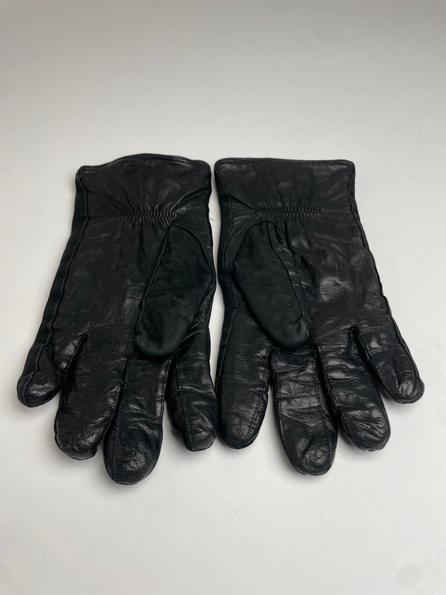 Vintage Fendi Leather Gloves Black S/M