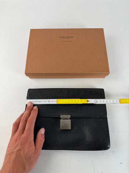 Vintage Louis Vuitton Taiga Leather Clutch Green