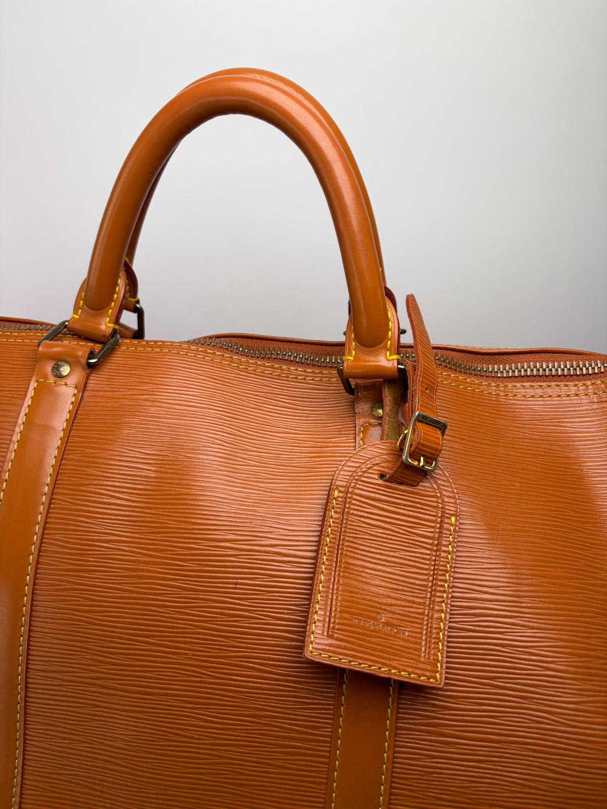 Vintage Louis Vuitton Epi Leather Travel Duffle Bag 1990 Burnt Orange