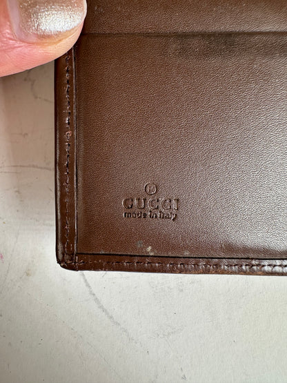 Vintage Gucci GG Supreme Wallet Beige Brown Silver