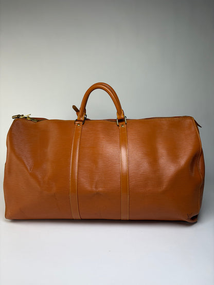 Vintage Louis Vuitton Epi Leather Travel Duffle Bag 1990 Burnt Orange