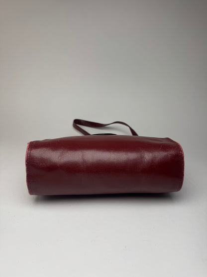 Vintage Cartier Leather Shoulder Bag Burgundy