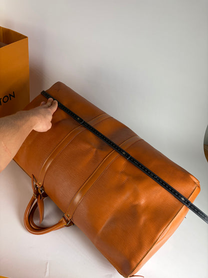 Vintage Louis Vuitton Epi Leather Travel Duffle Bag 1990 Burnt Orange