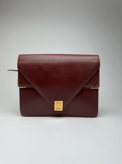 Vintage Cartier Leather bag burgundy