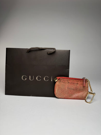 Vintage Gucci Monogram Key Holder Red