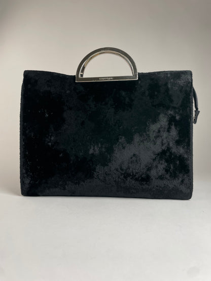 Vintage Courreges Faux fur Handbag Black