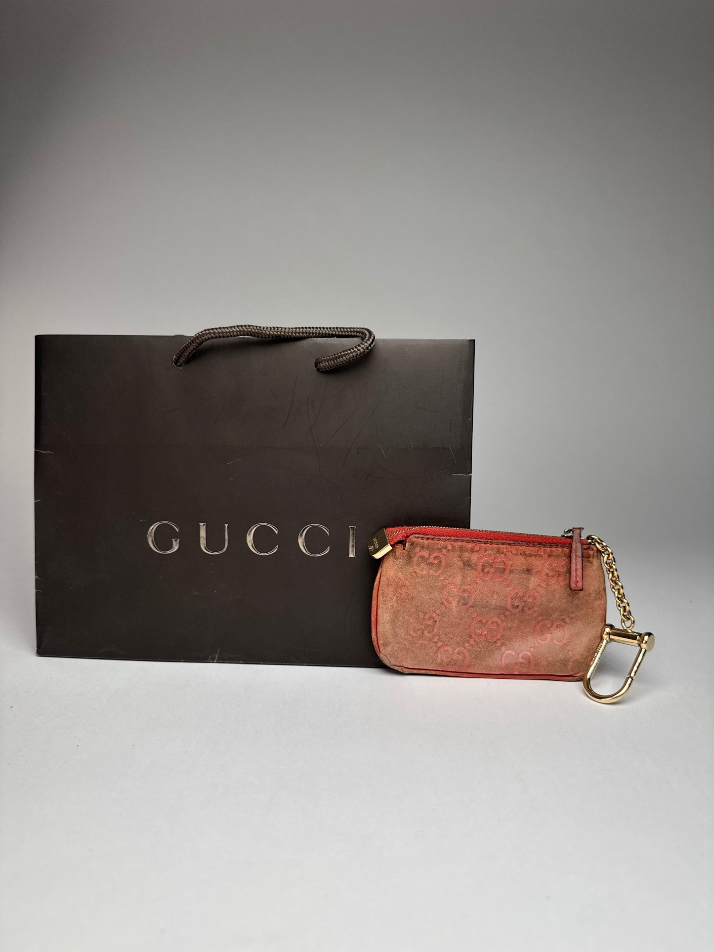 Vintage Gucci Monogram Key Holder Red