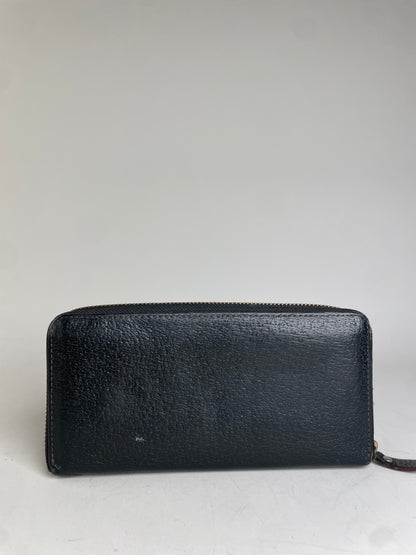 Vintage Vivienne Westwood Leather Wallet Black Gold Clasp