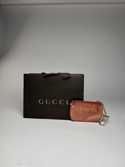 Vintage Gucci Monogram Key Holder Red