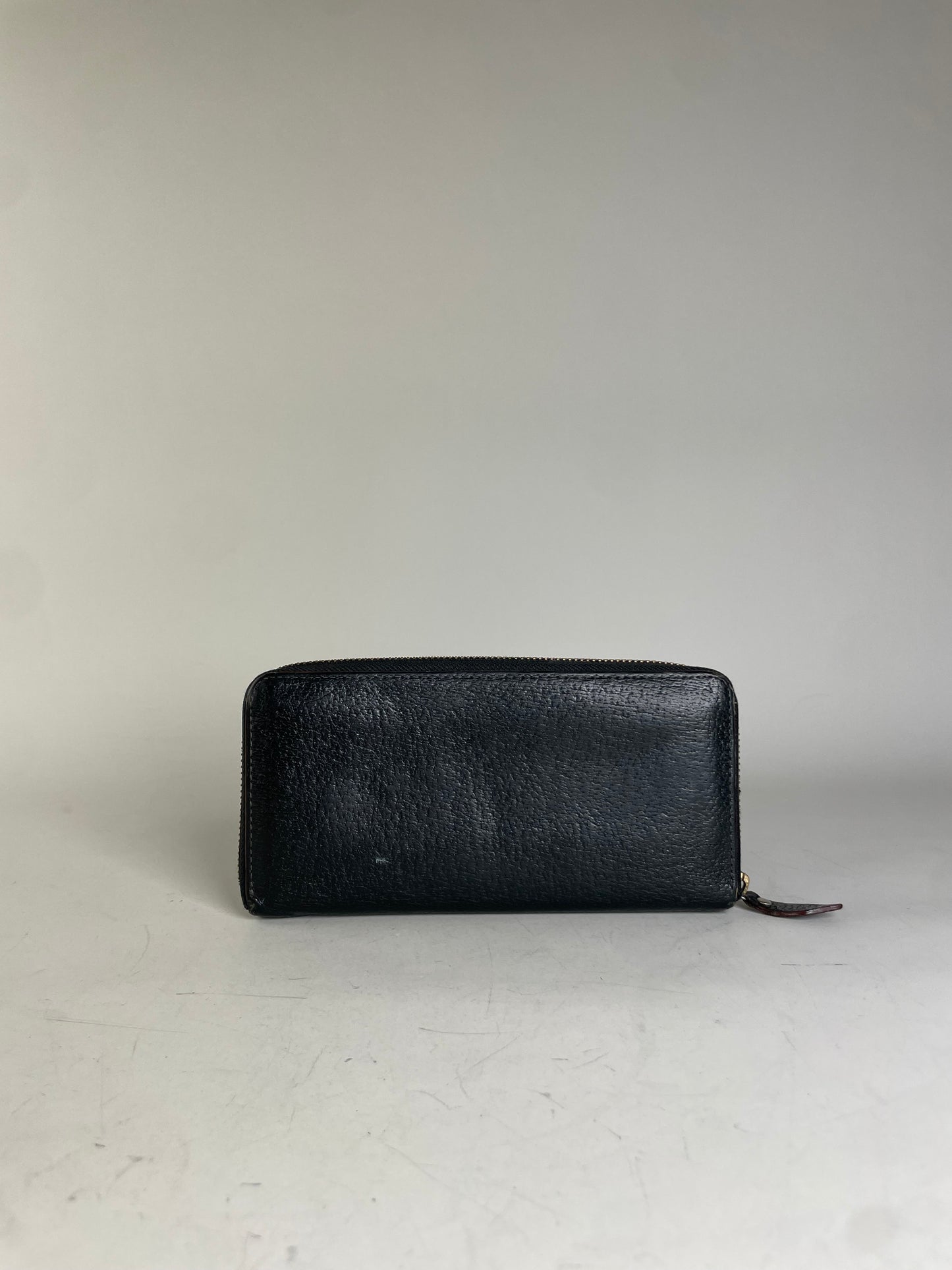 Vintage Vivienne Westwood Leather Wallet Black Gold Clasp