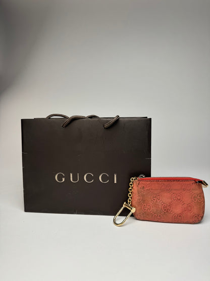 Vintage Gucci Monogram Key Holder Red