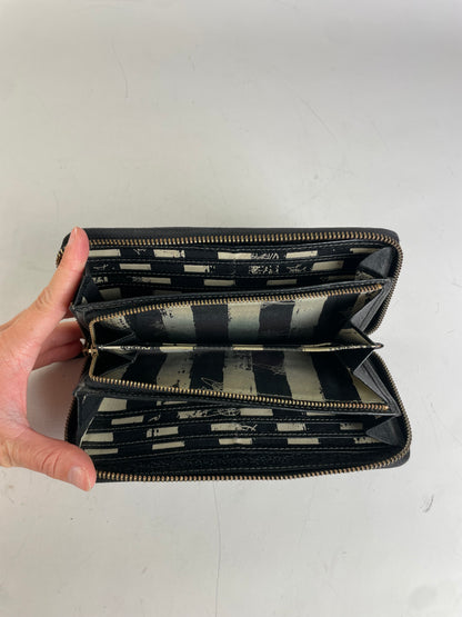 Vintage Vivienne Westwood Leather Wallet Black Gold Clasp