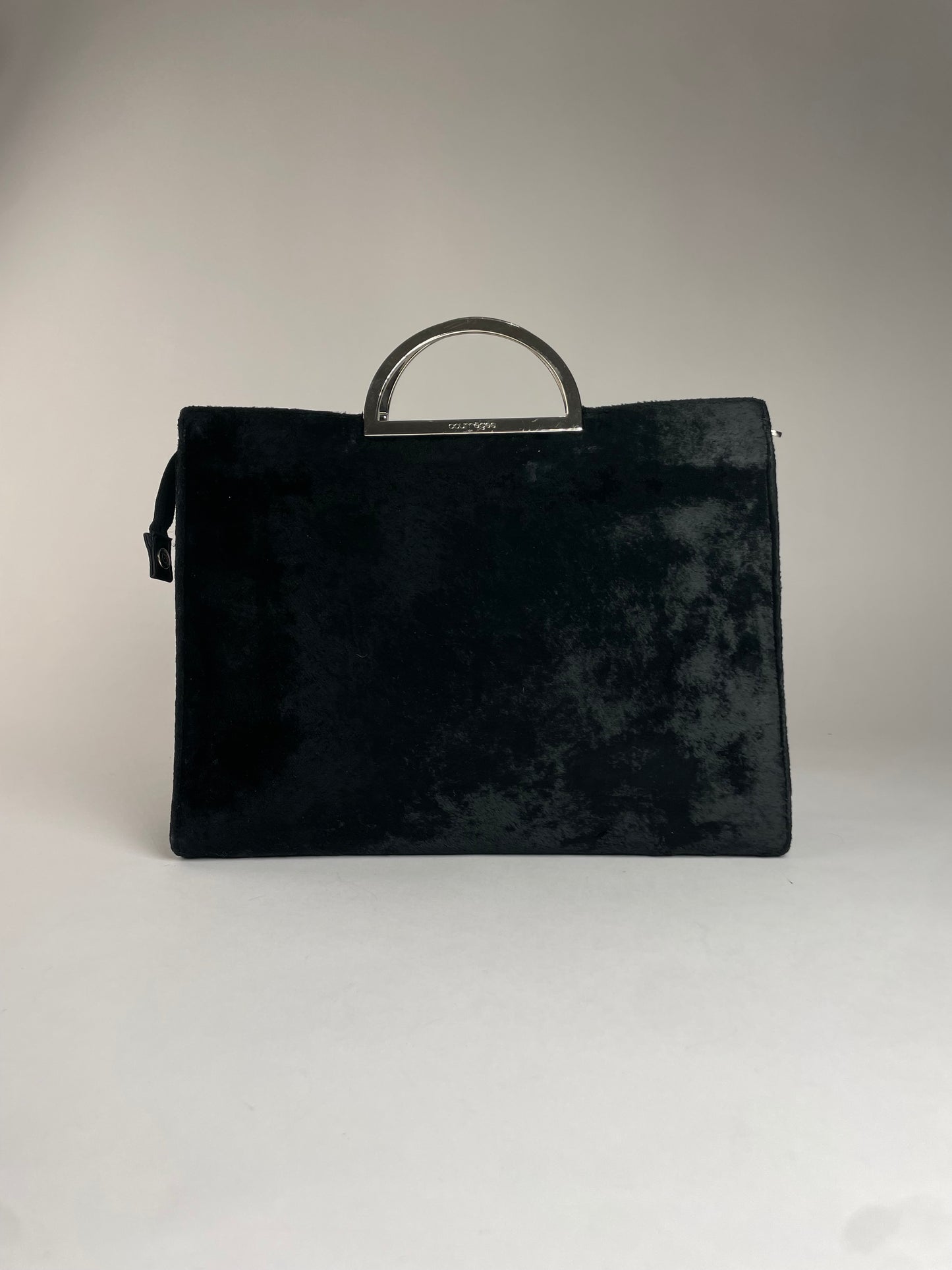 Vintage Courreges Faux fur Handbag Black
