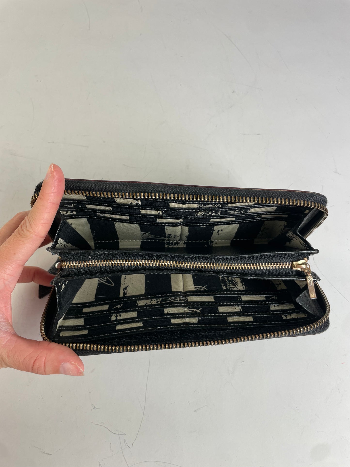 Vintage Vivienne Westwood Leather Wallet Black Gold Clasp