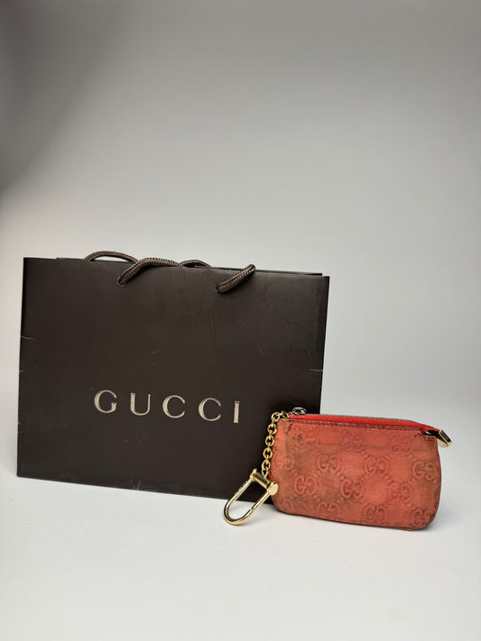 Vintage Gucci Monogram Key Holder Red