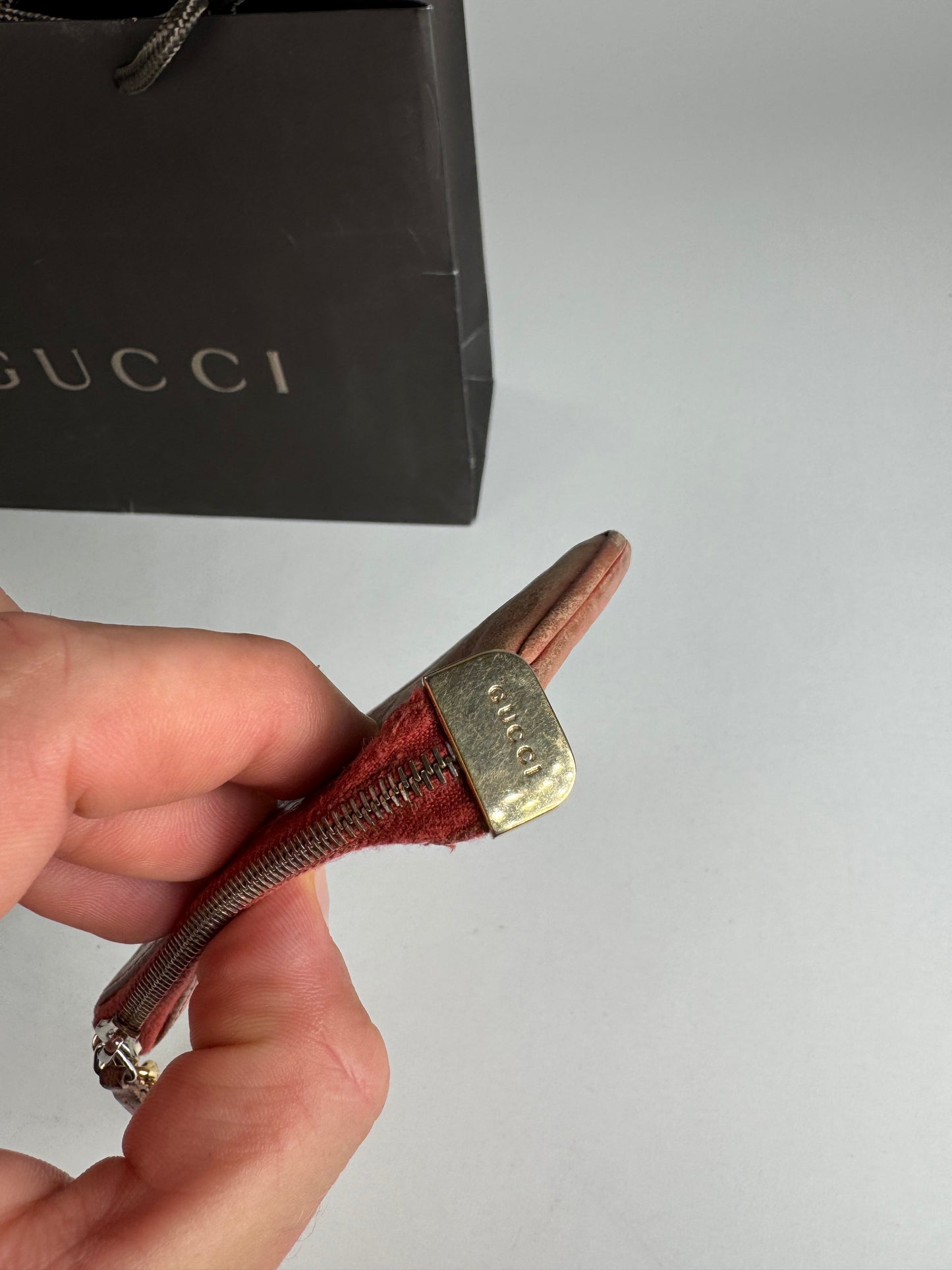Vintage Gucci Monogram Key Holder Red