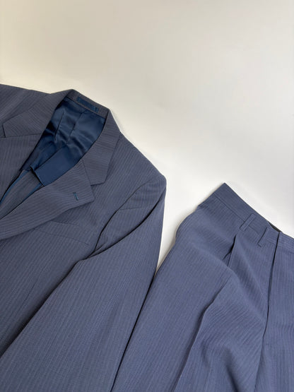 Vintage Givenchy Men's Light Blue Suit Set Dark Blue Lining M